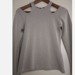 ZARA COLLECTION Women's Cold Shoulder Top Long Sleeve ribbed